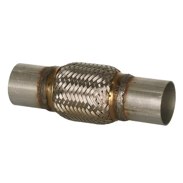 SS Exhaust Flex Tube Coupler with inner Lock 2"I.D X 4"(B) X 8'' (w / Neck)