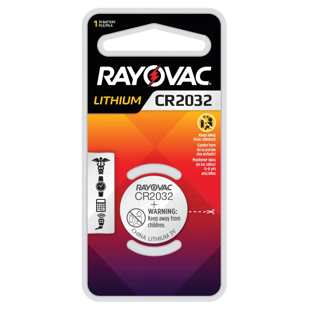 Rayovac CR2032 Lithium Coin Cell Battery 3 V