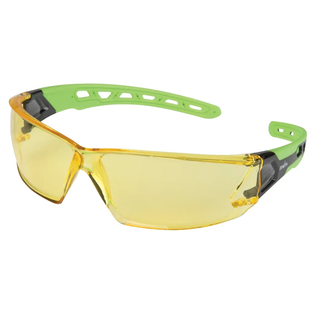 Z2500 Series Safety Glasses, Amber Lens, Anti-Scratch, ANSI Z87+/Meets/Exceeds CSA Z94.3