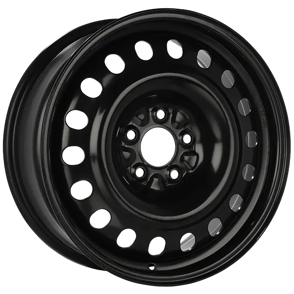 STEEL WHEEL Gloss Black 16x6.5  5x114.3  Offset: 42  Hub: 67.1  Load Rating: 635kg  Backspacing: 5.404"  21.8lbs  