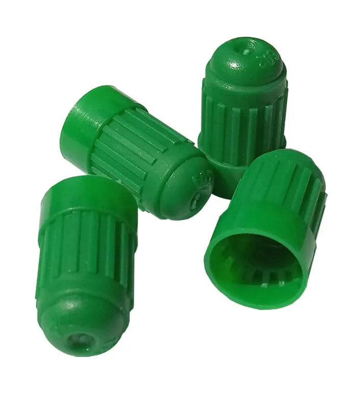 Long Green Plastic Cap TPMS for Nitrogen - Box of 100 