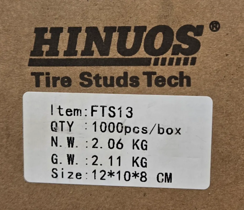 "UGUGRIP" TIRE STUDS - N 13 (BOX OF 1000 FTS13)