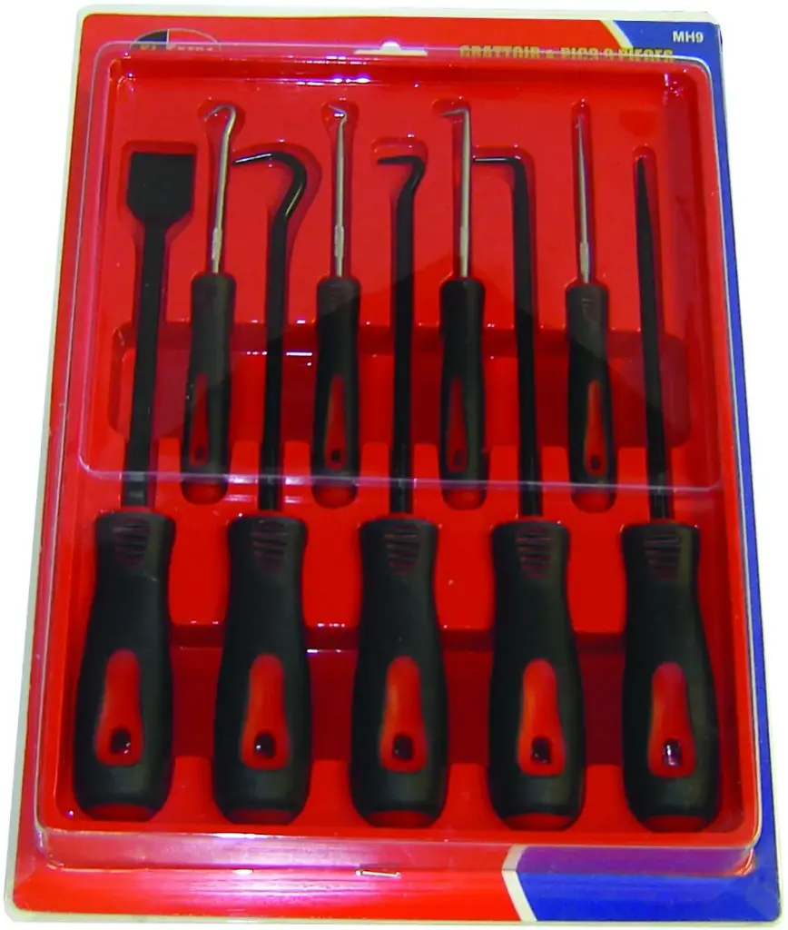 Rodac RDMH9 - Scraper, Pick & Hook Set - 9 Pieces 