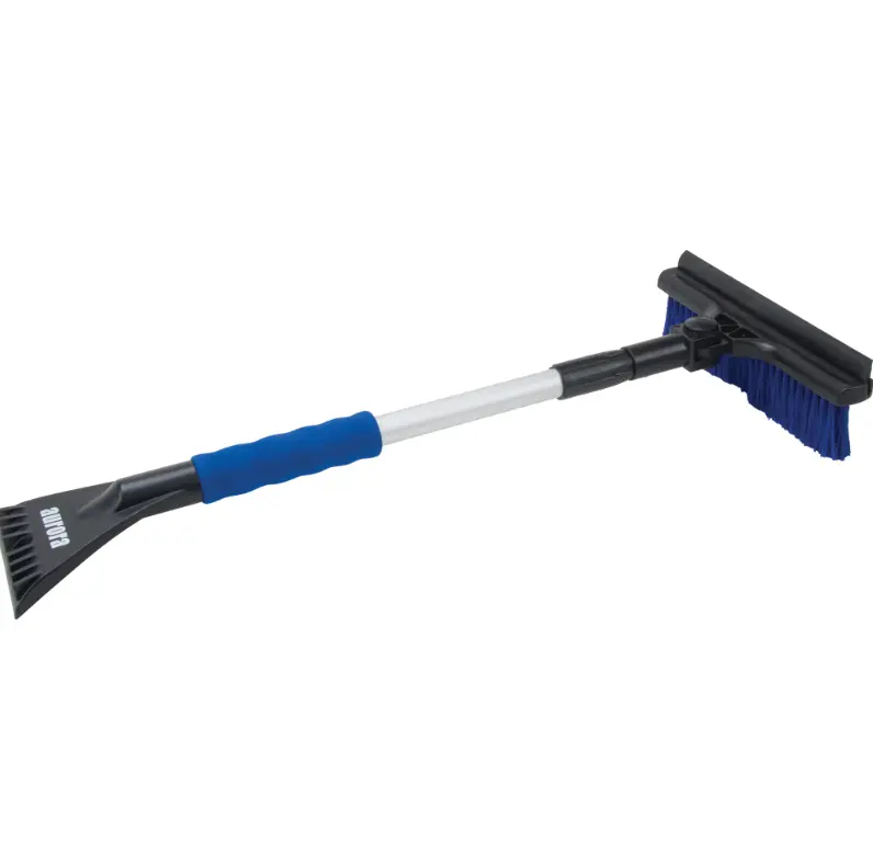 Snow Brush, Telescopic, Polypropylene Blade, 32-1/2" Long, Blue