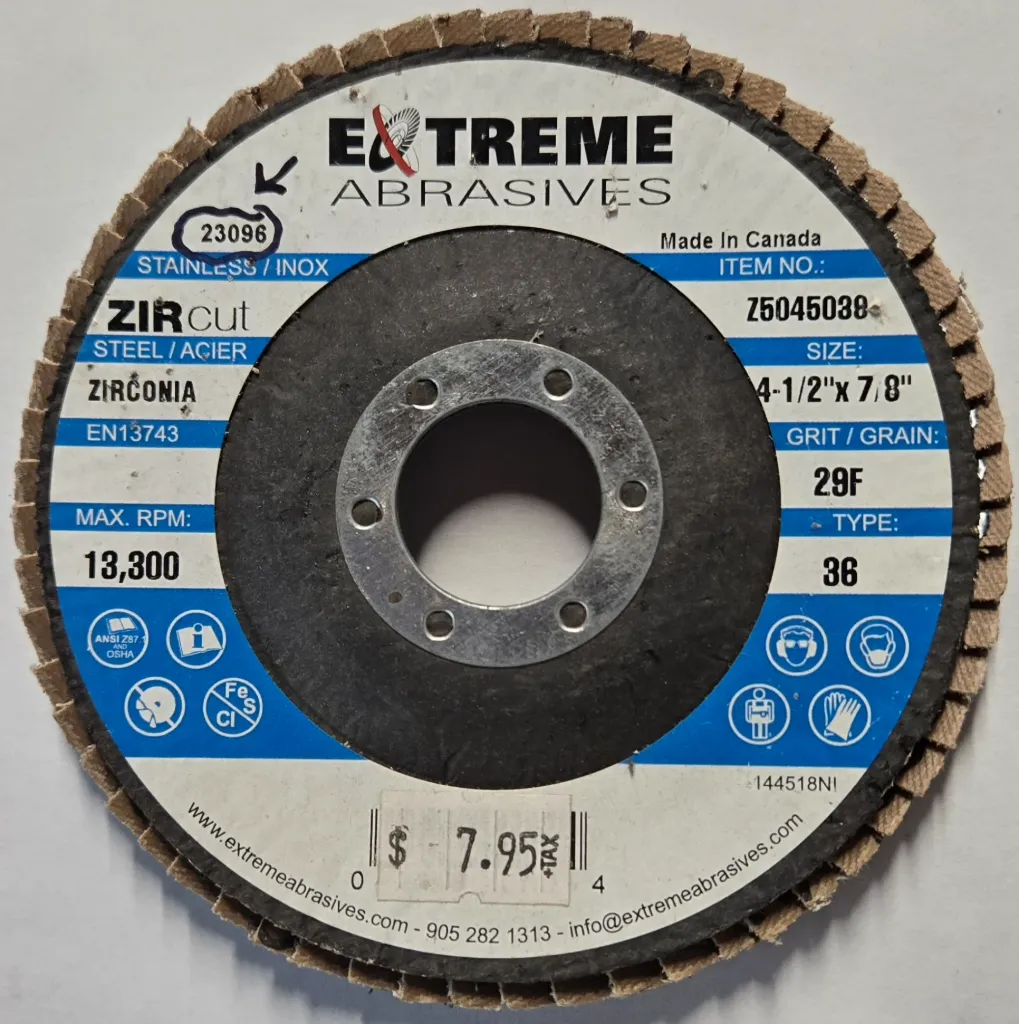 Extreme Abrasives 4-1/2"x7/8" 29F Flap Disk