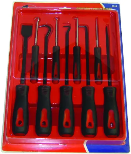 [RDMH9] Rodac RDMH9 - Scraper, Pick & Hook Set - 9 Pieces 